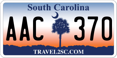 SC license plate AAC370