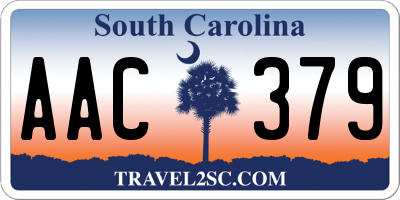 SC license plate AAC379