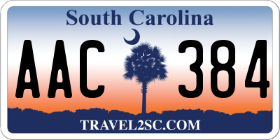 SC license plate AAC384