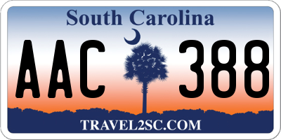 SC license plate AAC388