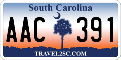 SC license plate AAC391