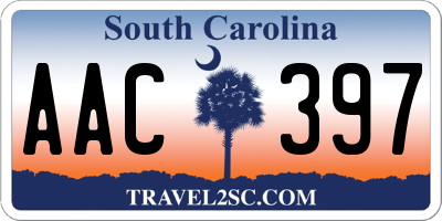 SC license plate AAC397