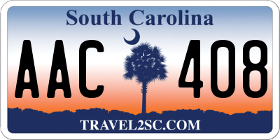 SC license plate AAC408