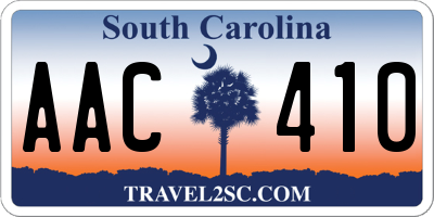 SC license plate AAC410