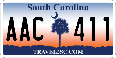 SC license plate AAC411
