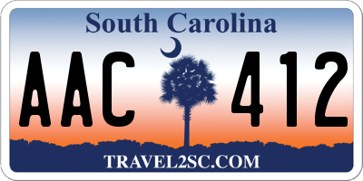 SC license plate AAC412