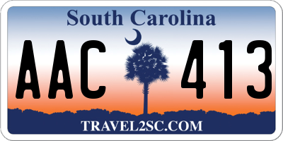 SC license plate AAC413