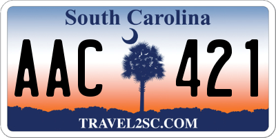 SC license plate AAC421