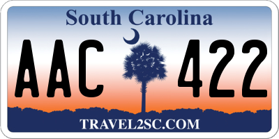 SC license plate AAC422