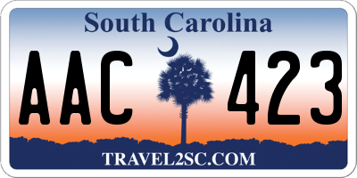 SC license plate AAC423