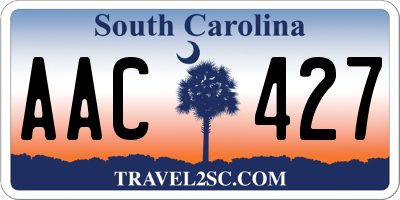 SC license plate AAC427