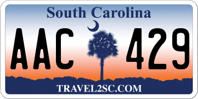 SC license plate AAC429