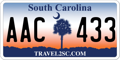 SC license plate AAC433