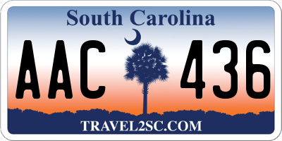 SC license plate AAC436