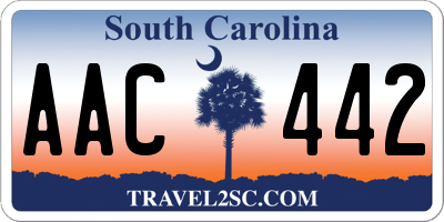 SC license plate AAC442