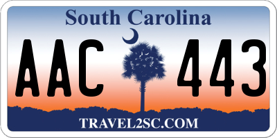 SC license plate AAC443