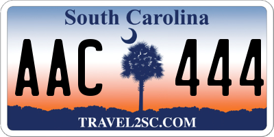 SC license plate AAC444