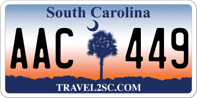 SC license plate AAC449