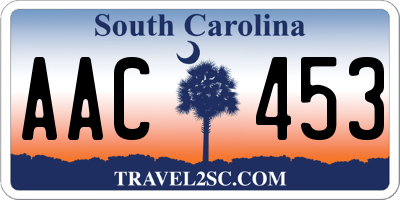 SC license plate AAC453