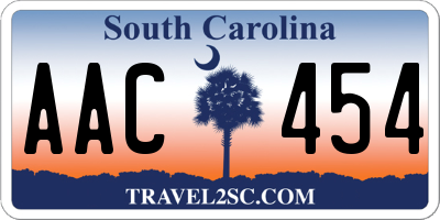 SC license plate AAC454