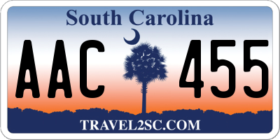 SC license plate AAC455