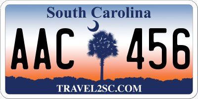 SC license plate AAC456