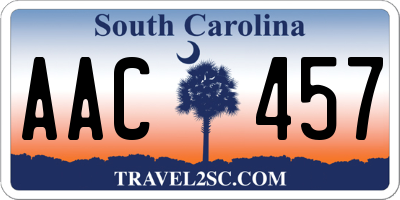 SC license plate AAC457