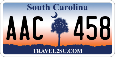 SC license plate AAC458