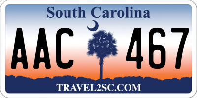 SC license plate AAC467
