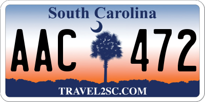 SC license plate AAC472