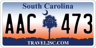 SC license plate AAC473