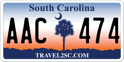 SC license plate AAC474