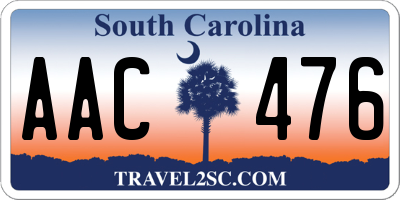 SC license plate AAC476