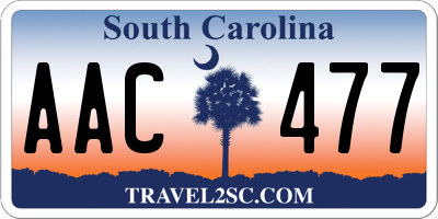 SC license plate AAC477