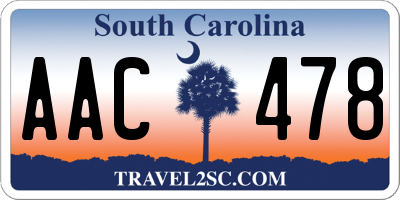 SC license plate AAC478