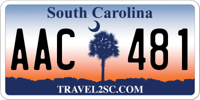 SC license plate AAC481