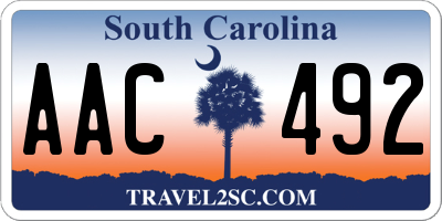 SC license plate AAC492