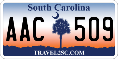 SC license plate AAC509