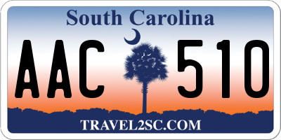 SC license plate AAC510