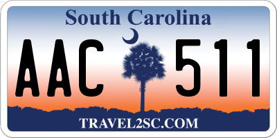 SC license plate AAC511