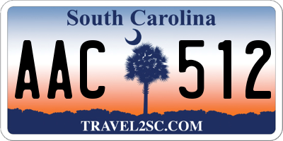 SC license plate AAC512