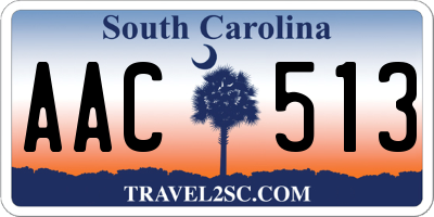 SC license plate AAC513