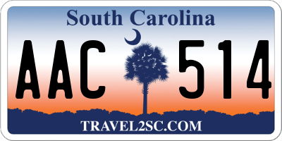 SC license plate AAC514