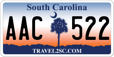 SC license plate AAC522