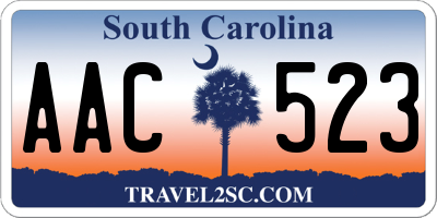 SC license plate AAC523