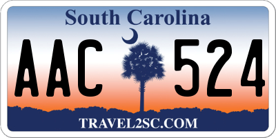 SC license plate AAC524