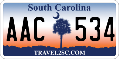 SC license plate AAC534