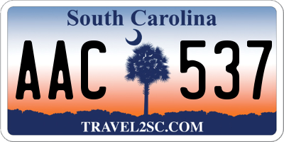 SC license plate AAC537