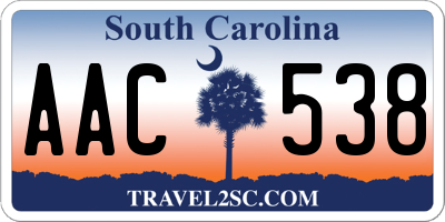 SC license plate AAC538