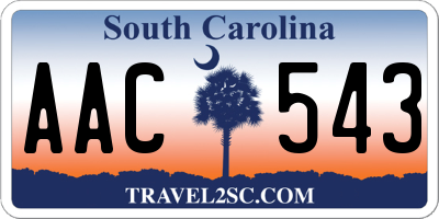 SC license plate AAC543